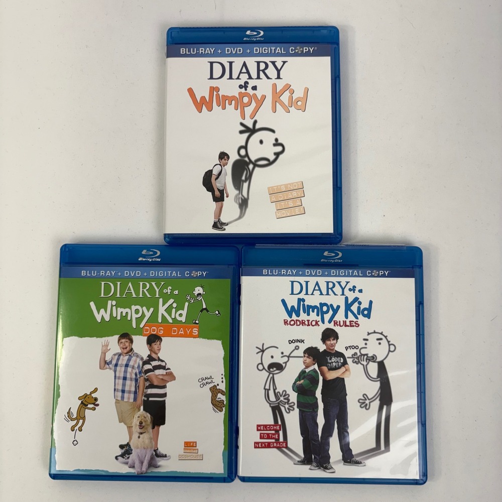 Diary of a Wimpy Kid Rodrick Rules Dog Days Blu-Ray DVD Bundle